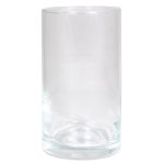 Jarrón de vidrio cilíndrico SANYA OCEAN, transparente, 15cm, Ø8,5cm