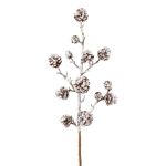 Rama decorativa de abeto JORFEN con piñas, con nieve, blanco-marrón, 60cm