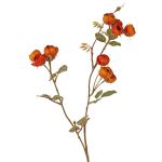 Rama de rosa col artificial LORRAINE, Colección Eco, amarillo anaranjado, 60 cm, Ø 3 cm