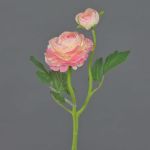 Ranúnculo de plástico LIOFA, rosa-crema, 35 cm, Ø 8 cm