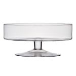Recipiente para servir CORIE EARTH con pie, transparente, 13cm, Ø29cm