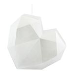 Vela con forma de corazón SKINNA sin decorar con facetas, blanca, 17 cm, Ø 16 cm - Fabricada en Alemania
