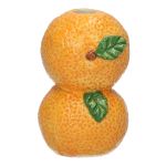 Jarrón para flores de tallo «Naranjas» TILLAS, de cerámica, amarillo-verde-marrón, 5,6 x 5,6 x 9 cm