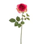 Rosa sintética BRUNETTE, fucsia-verde, 70cm, Ø11cm