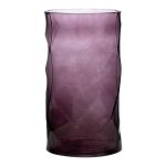 Jarrón de cristal para flores WELVIN con diseño de rombos, violeta, 25cm, Ø14cm