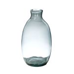Jarrón en forma de botella NERRASITA de cristal, con ranuras, reciclado, transparente, 29,5cm, Ø18cm