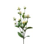 Deko Blumenzweig Kugelamarant THUSNELDA, creme-weiß, 70cm, Ø1,5-2,5cm
