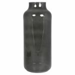 Florero de vidrio SIARA, negro-transparente, 35cm, Ø15cm