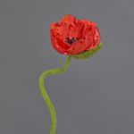 Flor decorativa de amapola ANKANG, roja, 70 cm, Ø 9,5 cm