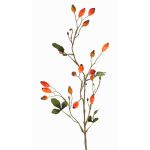 Rama de rosa silvestre artificial ZERBST con escaramujos, naranja-rojo, 80cm