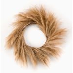 Corona artificial de hierba pluma con espigas ILIAD, beige, Ø60cm