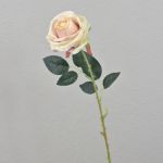 Künstliche Rose ELEAZAR, creme-rosa, 65cm, Ø9cm