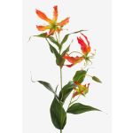 Flor textil Gloriosa FUJITA, naranja-amarillo, 80cm, Ø15cm