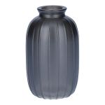 Botella decorativa SILVINA de cristal, estriada, gris metalizado, 12 cm, Ø 7 cm