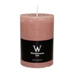 Vela de pilar AURORA, palo de rosa, 10cm, Ø6,8cm, 42h - Made in Germany