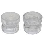 Soporte para velas de cristal reversible ARTORIUS para velas de té grandes, velas de pilar, transparente, 7,3cm, Ø8,9cm