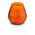 Farol MAYELA relleno de cera, mandarina, 10,5cm, Ø10cm, 48h