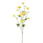 Ranúnculo artístico NORA, amarillo, 70cm, Ø2-3cm