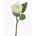 Rosa artificial GABI, crema-verde, 30cm, Ø6cm