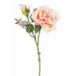 Rosa repollo de plástico JUDY, crema-rosa, 40cm, Ø9cm