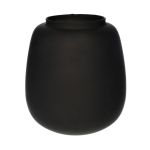 Jarrón de cristal CAYDENCE, negro mate, 20 cm, Ø 18,2 cm