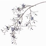 Rama de plástico de Symphoricarpos GESA con bayas, azul, 100cm
