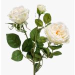Rama de rosa sintética CALISTA, crema, 60cm