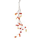 Kunst Physalis Girlande PAX mit Früchten, rot-orange, 120cm
