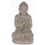 Figura de Buda SHANTA, meditando sentado, gris, 45cm
