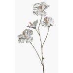 Kunstblume Hibiskus KEALANI, metallic-silber-gold, 80cm