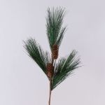 Rama de pino de plástico AZMERA con piñas, verde, 65cm