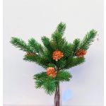 Kunst Tannenzweige BERNAHE im Bund, mit Zapfen, grün, 35cm