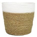 Cesta jardinera DOMINGA, blanco-beige, 13cm, Ø16cm