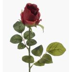Rosa artificial DIXLEN, rojo oscuro y verde, 70 cm, Ø 7 cm