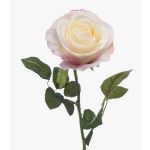 Rosa sintética BRUNETTE, blanco-rosa, 70cm, Ø11cm
