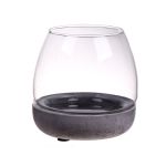 Lámpara de mesa de cristal TONDA con base de hormigón, transparente, 10,5cm, Ø10cm