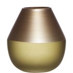 Elegante florero GORDEN de vidrio, verde-rosa, 12cm, Ø11cm