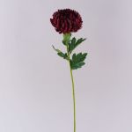 Flor artificial, crisantemo HIKJUN, rojo burdeos, 65cm, Ø12cm