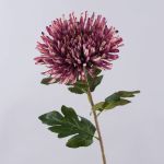 Flor artificial de crisantemo HIKJON, rosa oscuro, 75 cm, Ø 18 cm