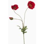 Rama artificial de amapola SCHUNRA, roja, 75cm