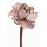 Flor decorativa de amarilis de terciopelo KIRSTY, lila claro, 70cm, Ø13-15cm