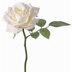 Rosa artificial NIKOLETA, blanca, 30 cm, Ø 12 cm
