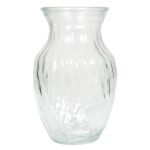 Jarrón de cristal CATLYN con líneas sinuosas, transparente, 20cm, Ø13cm