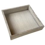 Bandeja decorativa de madera cuadrada MARTAL, natural y ligeramente blanqueado, 20x20x4cm