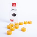 Vela de cera de abejas BABETTE, 10 piezas, natural-amarillo, 2cm, Ø3,7cm, 4h - Made in Germany