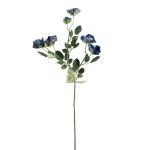 Rama de rosa silvestre artificial FOSETTA, colección Eco, azul real, 70 cm, Ø 3-5 cm