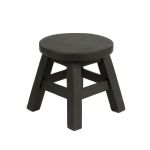 Taburete de madera NANNATI, negro, 25 cm, Ø 26 cm
