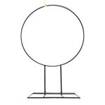 Anillo de metal decorativo FREYDIS con pie, negro, 60cm, Ø48cm