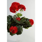 Flor textil de geranio MIA con palo, rojo, 35cm, Ø6-9cm