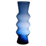 Jarrón ERCELINA de cristal, reciclado, azul-transparente, 36cm, Ø13cm